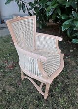 poltroncina in stile Luigi XVI Impero con paglia di Vienna intagliata a mano