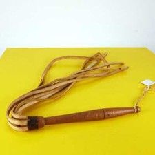 frustino vintage in legno e cuoio