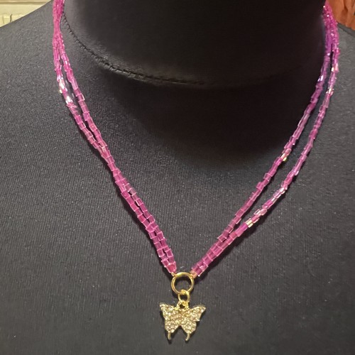 Collana farfalla perline semi