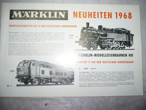 Märklin catalogo novità 1968