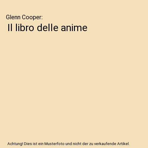 Libro delle anime glenn - anime,,