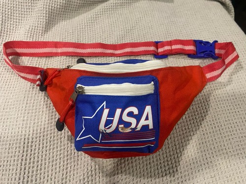 Marsupio vintage usa rosso blu - vintage,