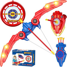 Set Di Arco E Frecce 3-In-1 per Bambini, Gioco Di Tiro Con Arco Con Scudo, 2 Arc
