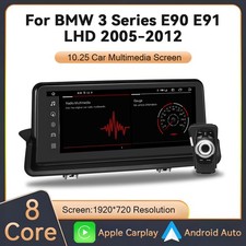 Autoradio 4+64GB Apple Carplay Android 14 per BMW Serie 3 E90 E91 E92 GPS Navi BT5.0