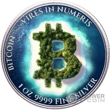 LOTTO BITCOIN 1 oz moneta d'argento 2 $ Niue 2024