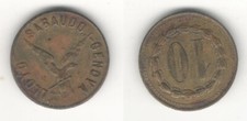 GETTONE LLOYD SABAUDO GENOVA 10 CENTESIMI - ITALY TOKEN