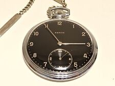 OROLOGIO VINTAGE RARO WW2 MILITARE SVIZZERO UOMO TASCA OPEN FACE "ZENITH" CAL.177P