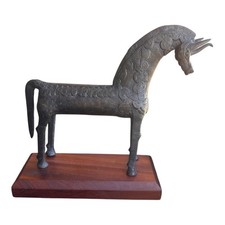 RARA scultura cavallo in bronzo Dogon • Mali • bronzo massiccio a cera perduta • 12"x10"