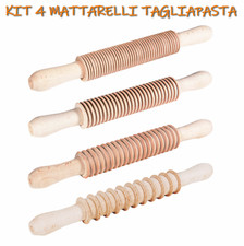 4 MATTARELLI TAGLIAPASTA IN LEGNO DI FAGGIO PER SPAGHETTI TAGLIATELLE FETTUCINE