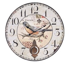 Vintage wooden round pendulum - wooden,