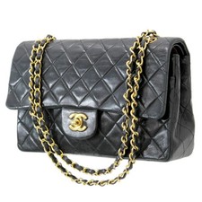 Borsa Chanel Timeless piccola classica nera doppia patta trapuntata pelle di agnello