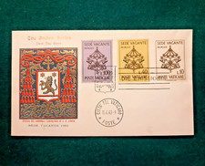 VATICANO 1963 SEDE VACANTE FDC  BUSTA PRIMO GIORNO 3 VALORI GOLDEN SERIES