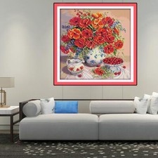 Kit Punto Croce Timbrato Fiori