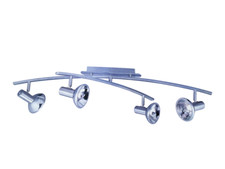 Barra 4 Faretti Luci Orientabili Lampadario Soffitto Cromo Satinato Eglo Strike