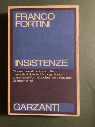 Franco fortini insistenze - franco, fortini,
