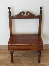 Sedia/Comodino in Legno Massello - Design Unico fine 800 inizi 900