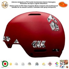 Kit adesivi casco bicicletta sci helmet bike ski sticker bomb black white pvc