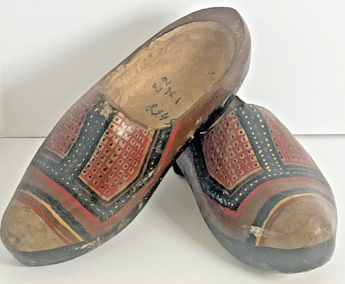 Zoccoli vintage legno rosso - zoccoli,