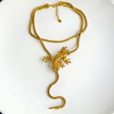 Collana dichiarazione ciondolo lucertola Zara 16" retrò donna festa vacanze gioielli