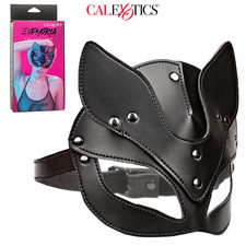 Euphoria Cat Mask Maschera da Gatta Nera in Pelle Vegana e Vellutata Regolabile