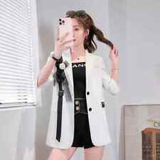 Giacca tailleur donna blazer spezzato ufficio bianco fiocco elegante slim 21018