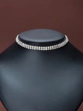 Collana girocollo Choker strass brillantini Lunghezza: 45 cm color argento