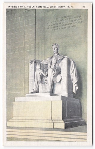 Cartolina statua lincoln - statua,