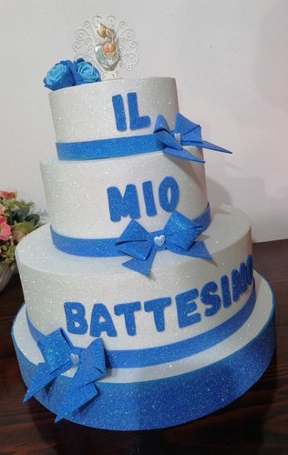 Torta finta battesimo - finta,