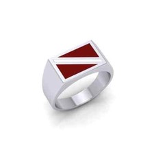Scuba Dive Flag Ring Men's 925