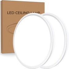 Confezione 2 Plafoniere LED da Soffitto Rotonde Ultra Sottili Diametro 22cm 24W 2050LM 6500K