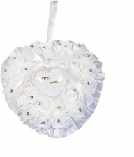 Scatola Portafedi a Forma Di Cuore, Scatola Portafedi a Forma Di Cuscino Con Ros