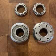 Vintage CAMPAGNOLO Staffa inferiore tazze + anello di bloccaggio • Italiano • Rifled • 36 x 24F. NJ