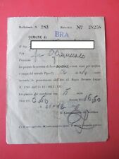 1935 -Per verifica targa-Comune di Bra-Timbro Partito Nazionale Fascista-Cuneo-