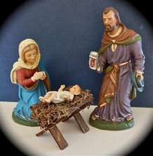 Marolin Cartapesta Tedesca Sacra Famiglia Giuseppe Maria e Cristo Bambino 12c