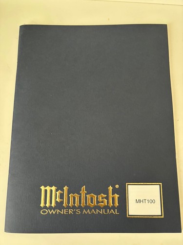 Mcintosh mht100 manuale utente - manuale,