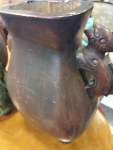 Coppia vaso legno oriente - vaso,