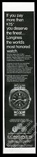 Orologio subacqueo Longines Ultra-Chron Skindiver 1969 foto stampa vintage annuncio