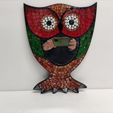 SPECCHIO GUFO SAGGIO MOSAICO DA APPENDERE A PARETE 39X30 CM. CIRCA