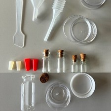 Set Flacconcini Mini Boccette Vetro Contenitori Mini Imbuto Contagocce Paletta