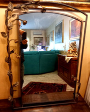 CONSOLLE CON SPECCHIO IN FERRO