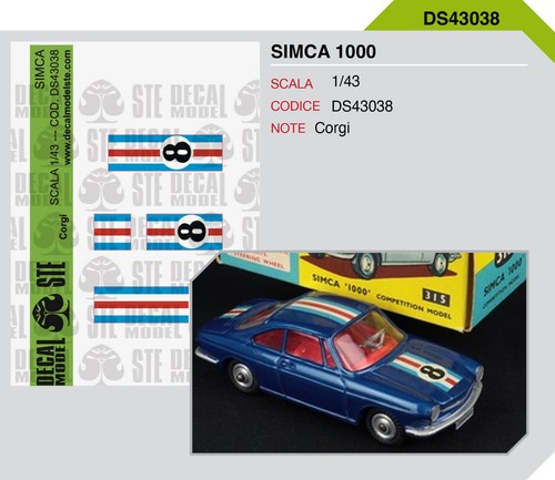Simca 1000 corgi decal - -,