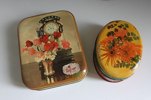 Scatole latta orologio rouge - latta,