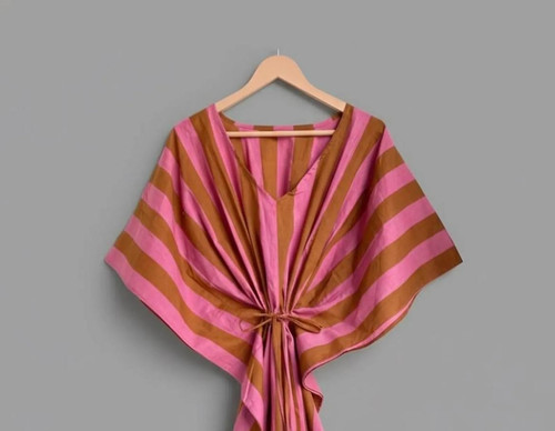 Maxi abito donna rosa indiano