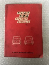 Libretto Uso E Manutenzione Fiat 500 Fiat 500L Anno 1970 Raro