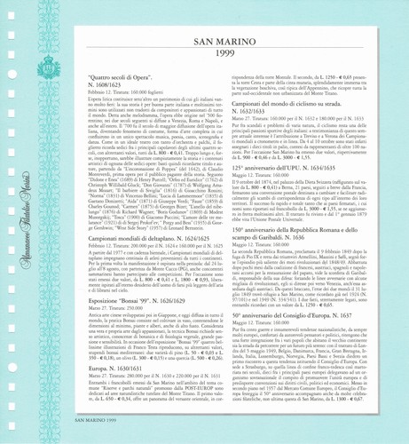 San marino 1999 - fogli, marini
