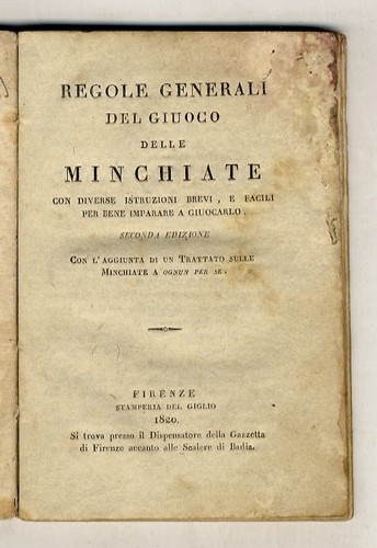 Regole generali del giuoco