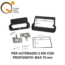 Mascherina Autoradio Fit Fiat Panda 3 Serie - Pandina 2 DIN max 70 mm Nero