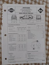 Nissan Patrol GR 2.8 Td Turbo Diesel Fiche Technique Regla tech 1990 5 Pages