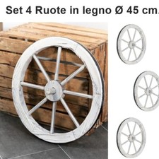 Ruote carro in legno bianco