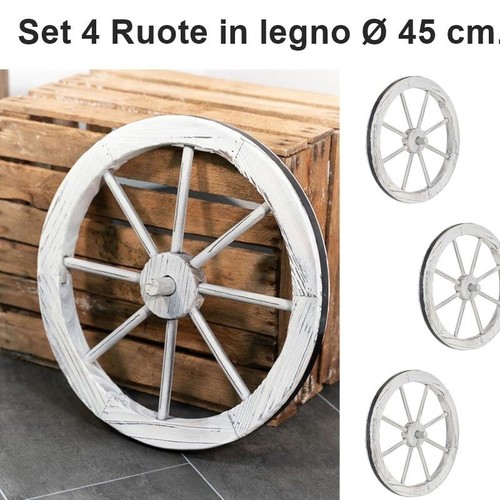 Ruote carro legno bianco - ruote,